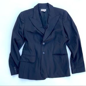 Michael Kors Black and Red Striped Wool Blazer, 8